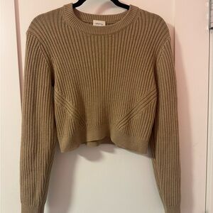 Wilfred Ribbed Crew Neck Sweater in Tan